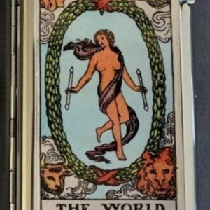 Sweet World Tarot Card Cigarette Case With Built In Butane Lighter